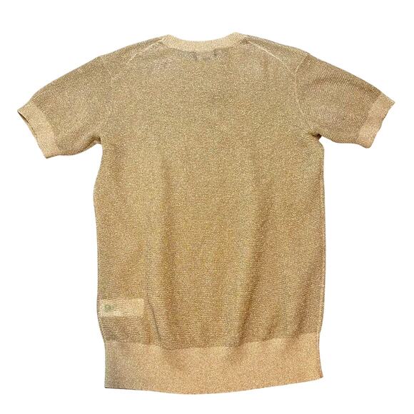 J.Crew Collection Gold Metallic Lurex Knit Oversized Tunic Top XS-S NWT - Picture 4 of 6